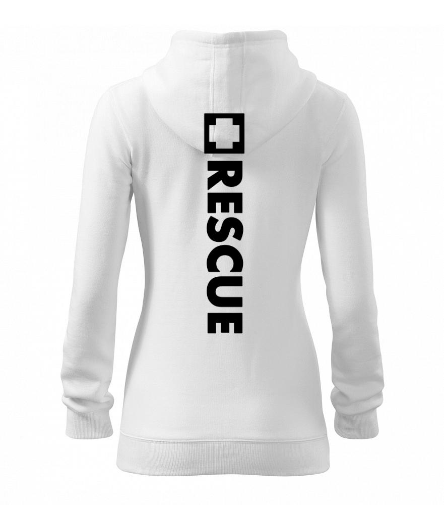 Hranatý kríž - Rescue - Mikina dámska trendy zipper s kapucňou
