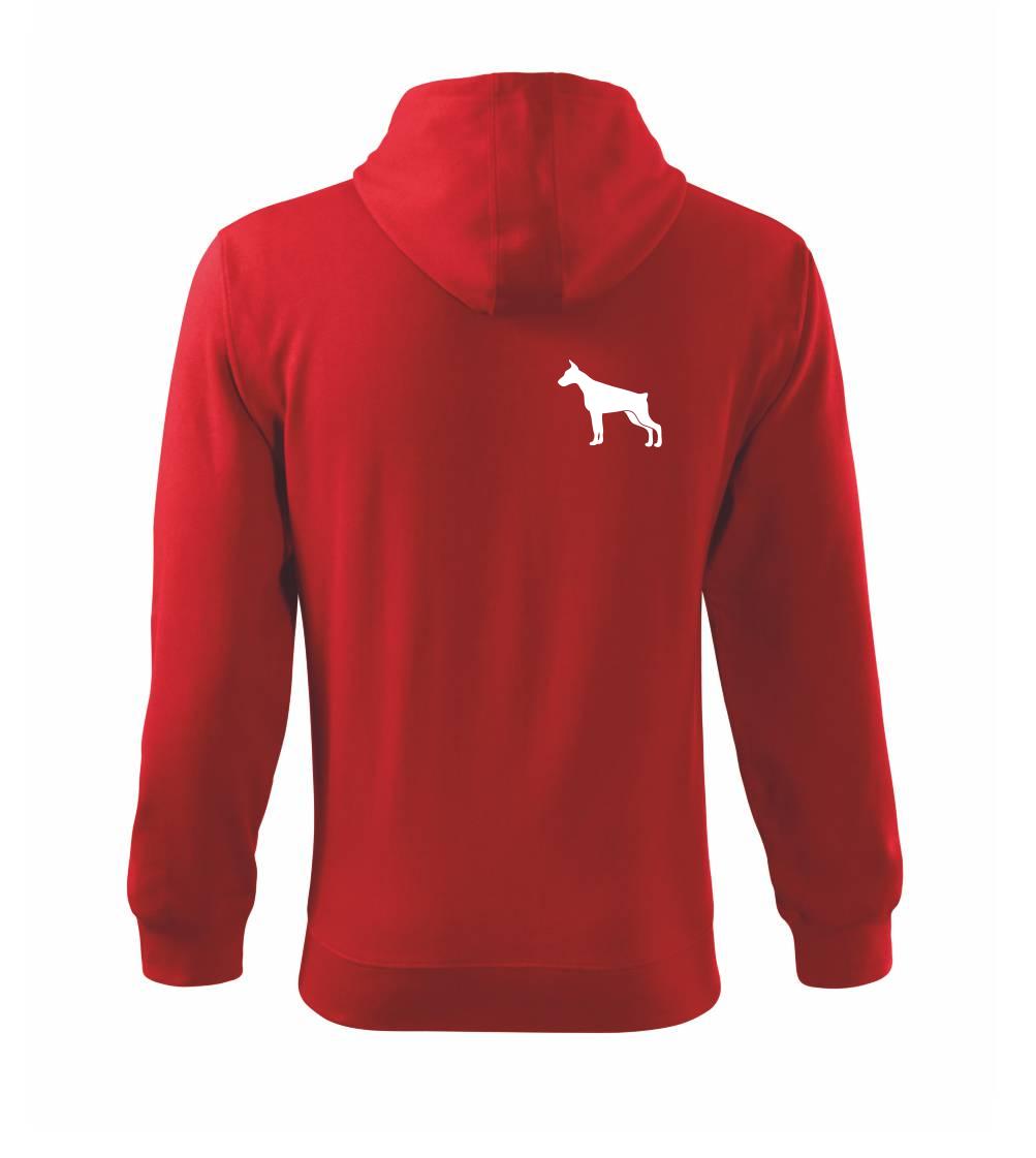 Doberman ikona prsník - Mikina s kapucňou na zips trendy zipper