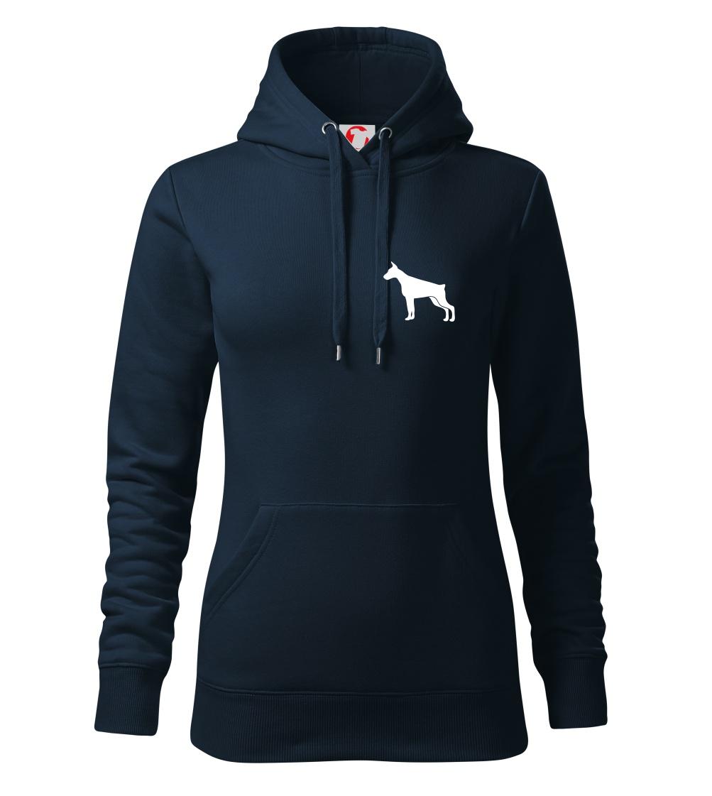 Doberman ikona prsník - Mikina dámská Cape s kapucí