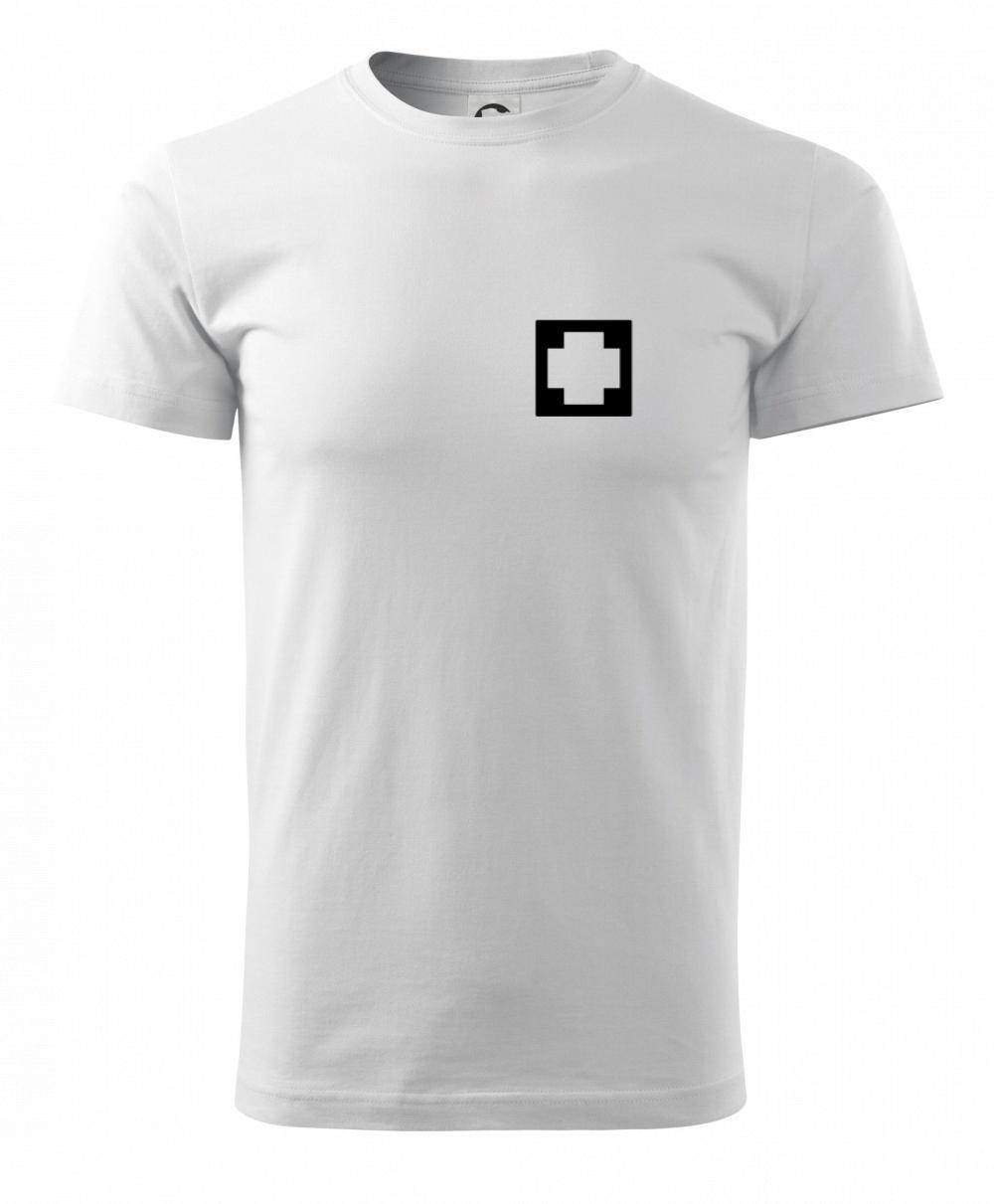 Tričká a mikiny pre záchranárov a lekárov - Kvalitné oblečenie pre zdravotníkov - Hranatý kríž - Rescue - Tričko extra veľké  (5-8XL)