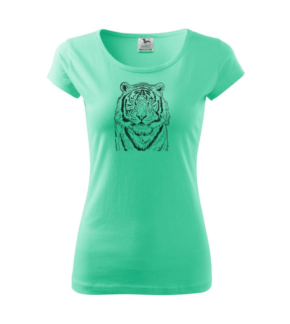 Tričká so zvieratami - Tiger skica - Dámske tričko Pure