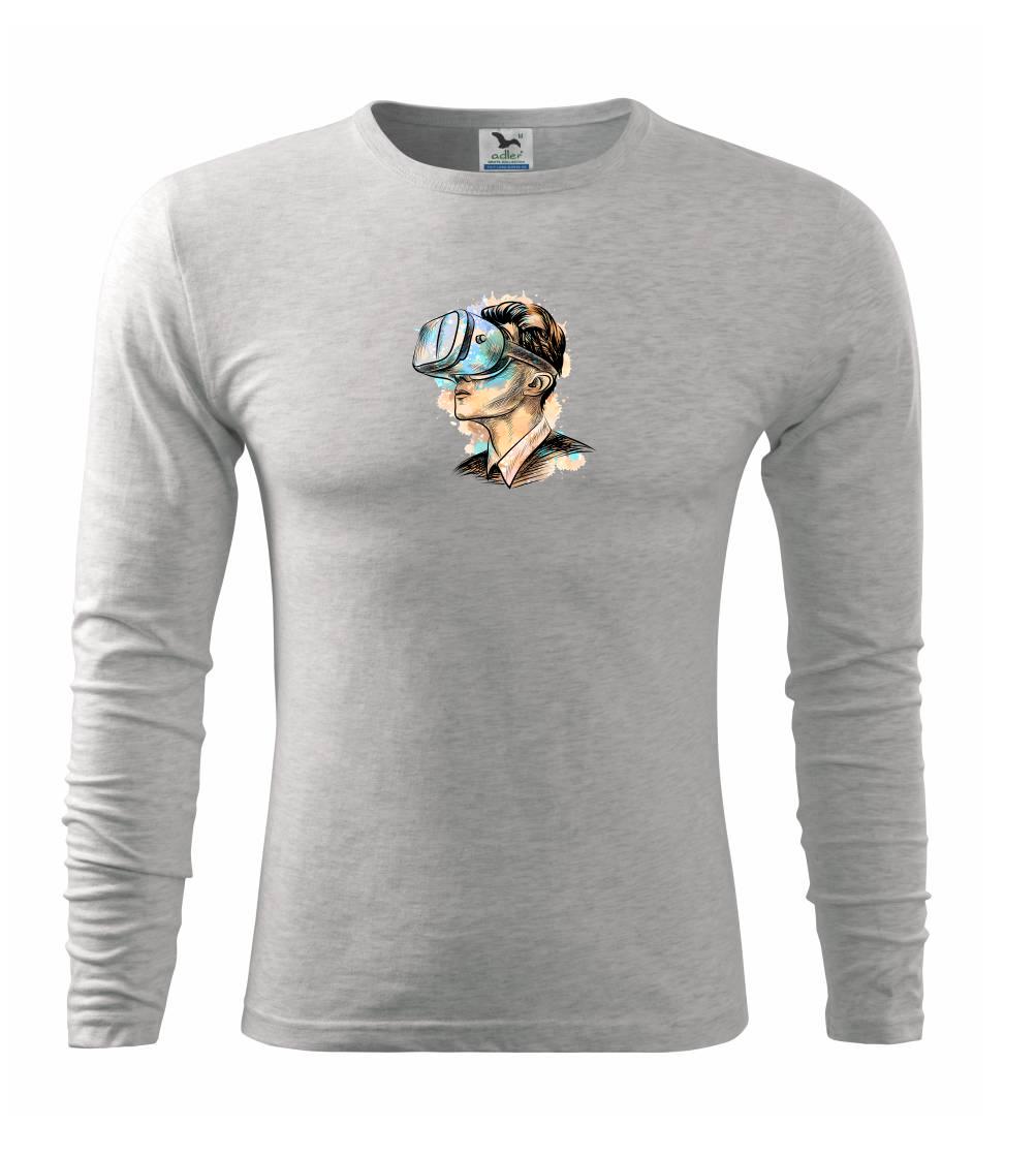 Tričká pre ajťákov - Retro virtuálna realita - Tričko s dlhým rukávom FIT-T long sleeve