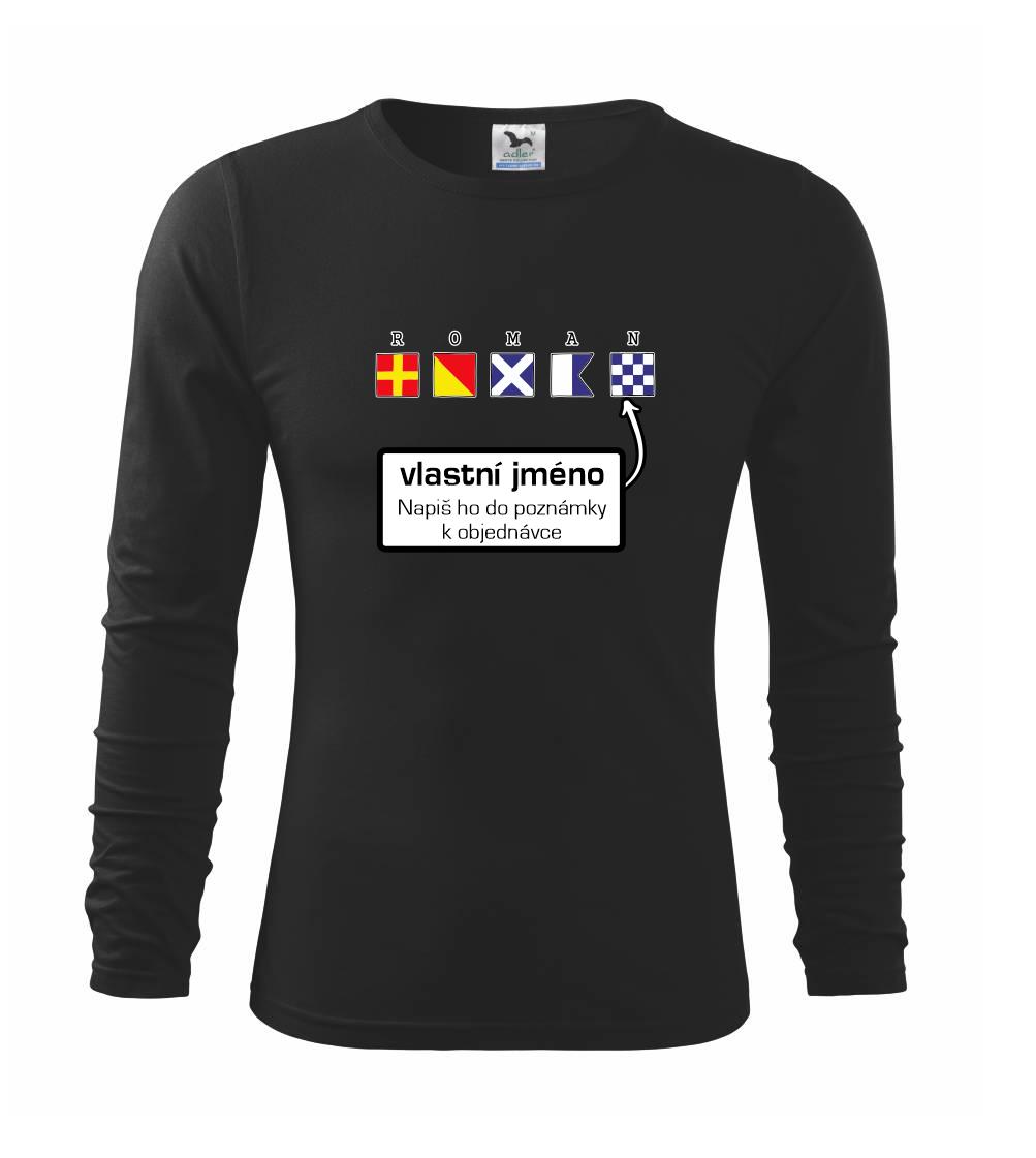 Vodácke tričká - Námořní abeceda - vlastní jméno - Tričko detské Long Sleeve