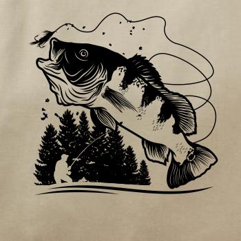 Rybár na brehu rybníka muškári