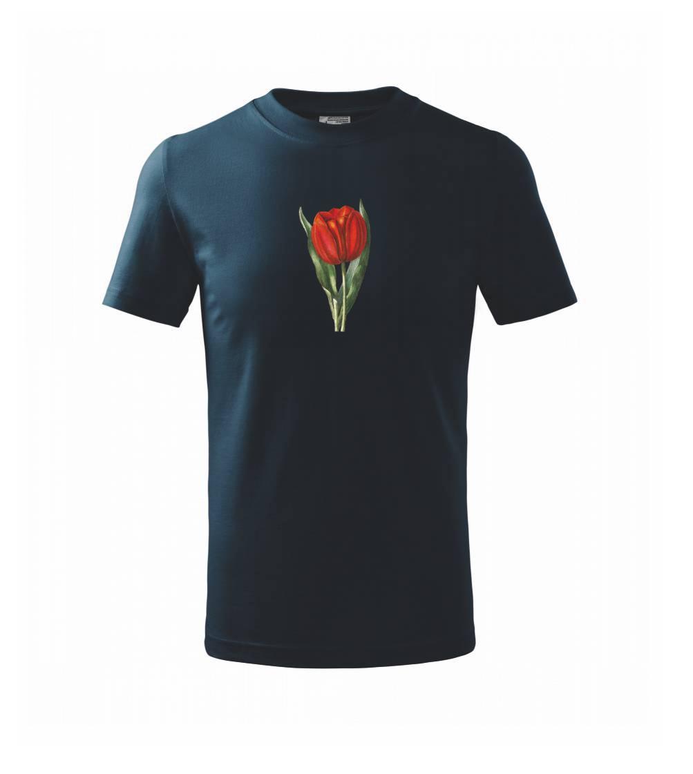 Tričká s kvetinami - Červený tulipán - Tričko detské bavlnené