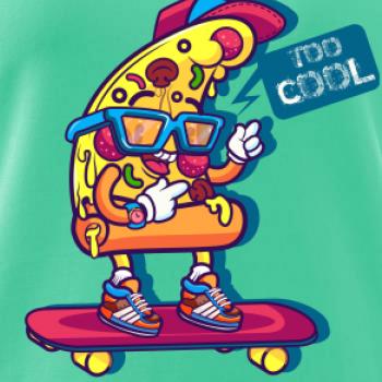 Pizza slice with skateboard