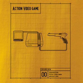 Nákres videohra so zbraňou