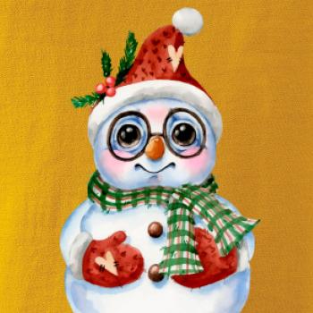 Snehuliak kreslený s okuliarmi