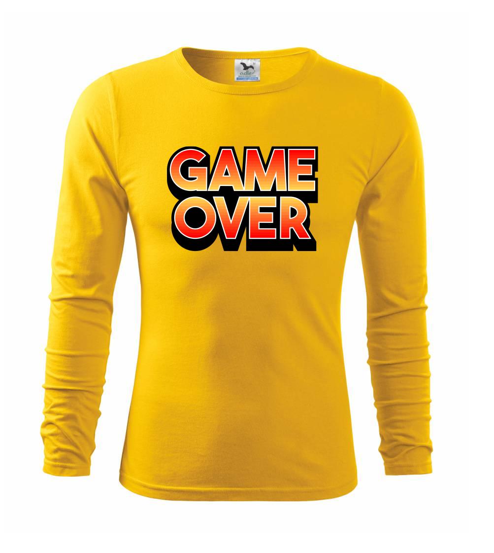 Tričká pre ajťákov - Game over - nápis farebný - Tričko s dlhým rukávom FIT-T long sleeve