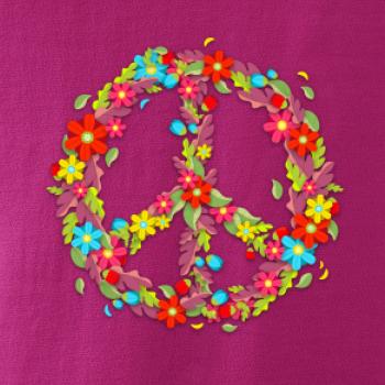 Peace symbol červené kvety