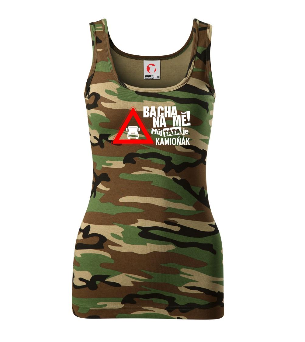 Tričká s kamionmi a nákladiakmi - Bacha na mňa! Môj otec je Kamioňák - Maskáčové tielko