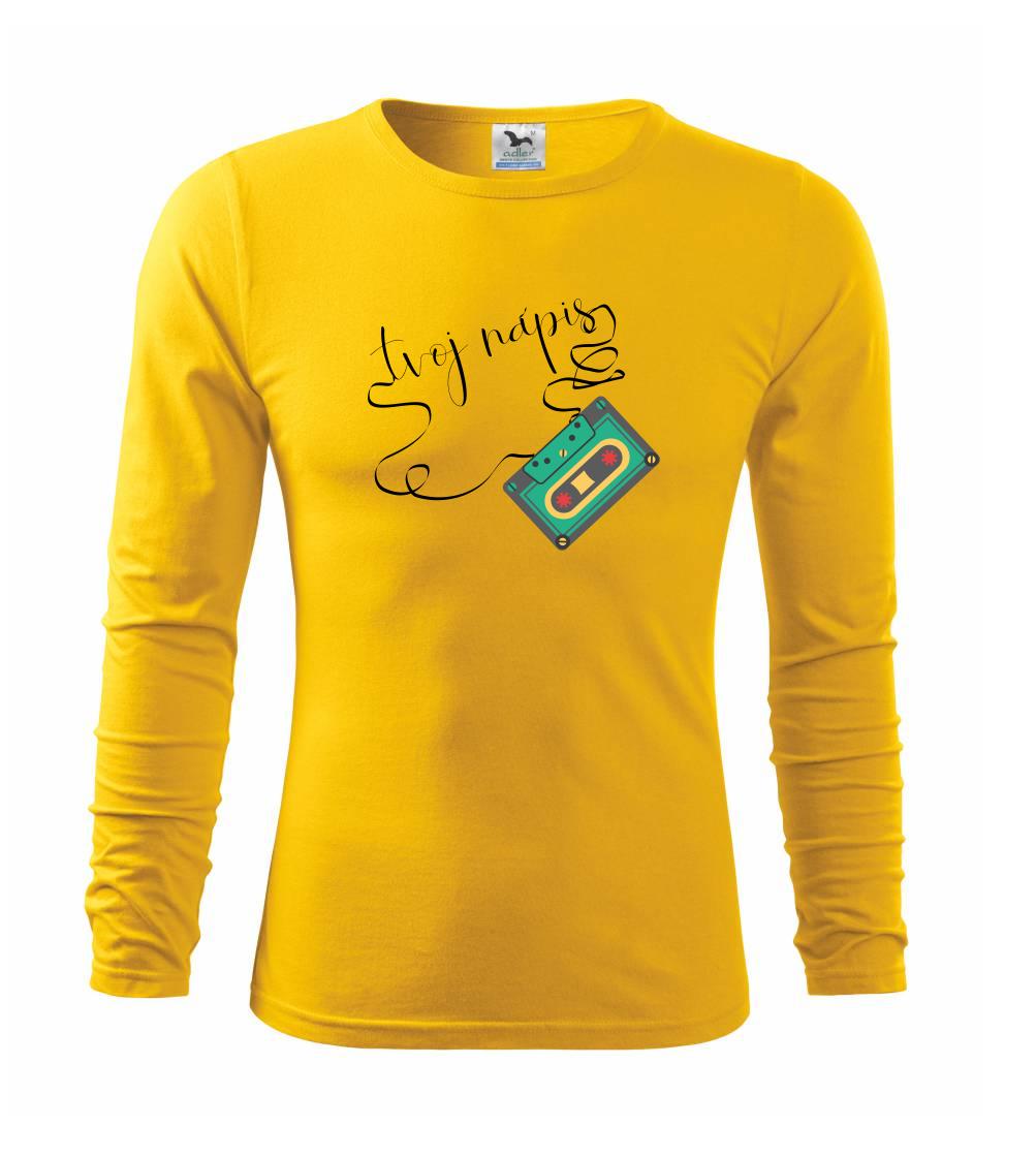 Stará kazeta - tvoj nápis - Tričko s dlhým rukávom FIT-T long sleeve