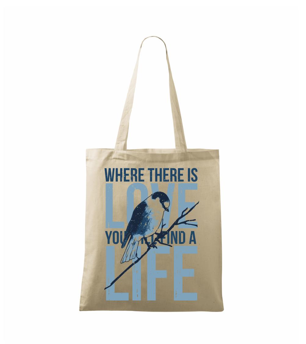 Tričká so zvieratami - Bird love - Taška bavlnená