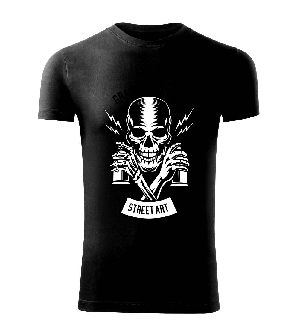 Grafické tričká - Graffiti Skull - Viper FIT - Pánske zúžené tričko