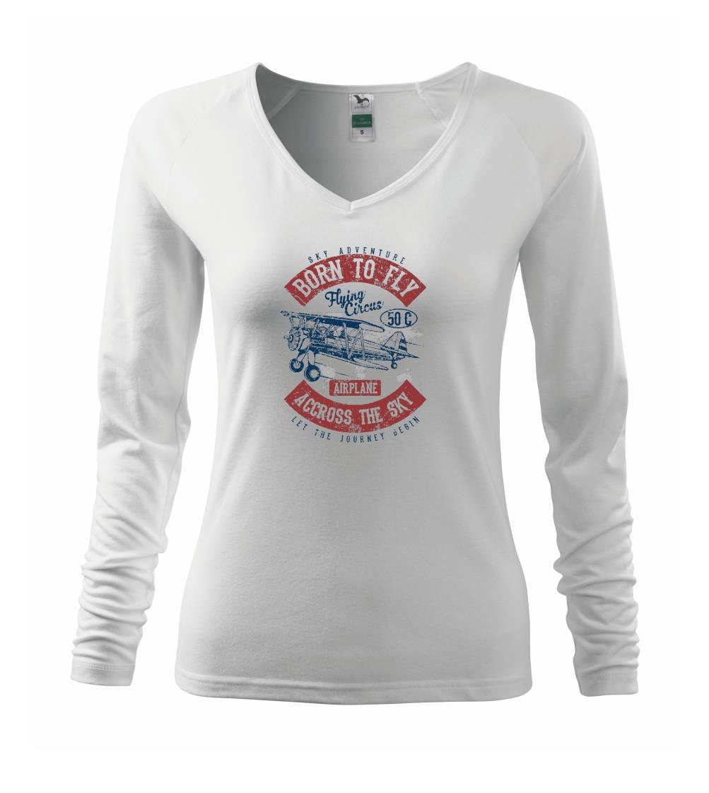 Vojenská tričká s potlačou - Born To Fly - Tričko dámske Elegance