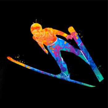 Skokan na lyžiach splash