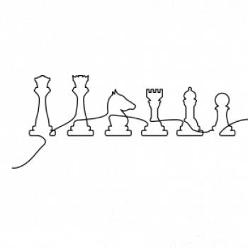 Šachové figúrky v rade - obrys
