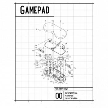 Nákres Gamepad rozobratý