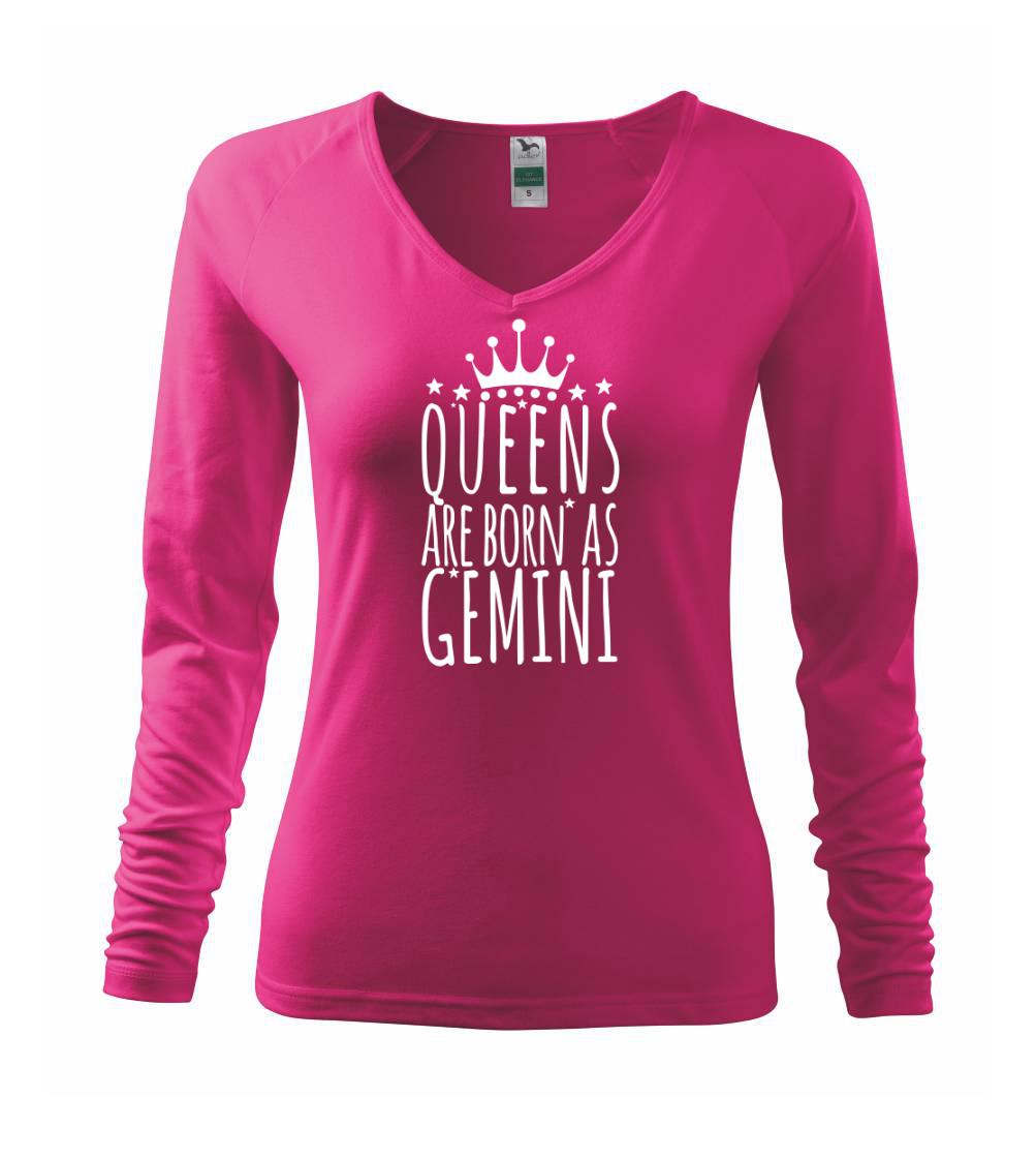 Tričká blíženci - Queens are born as Gemini - Blíženci - Tričko dámske Elegance