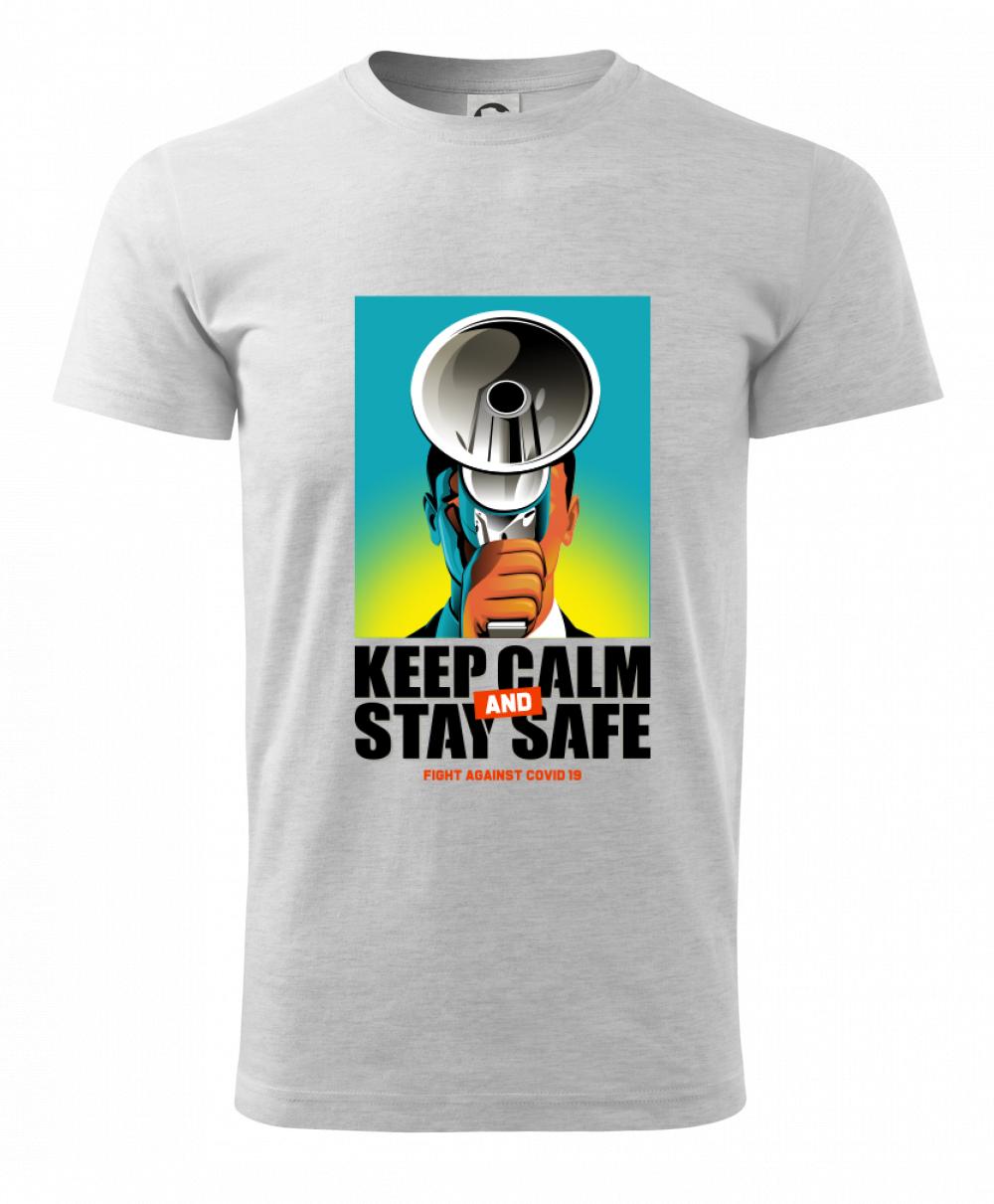 Corona keep calm and stay safe - Klasické pánske tričko vyššej gramáže