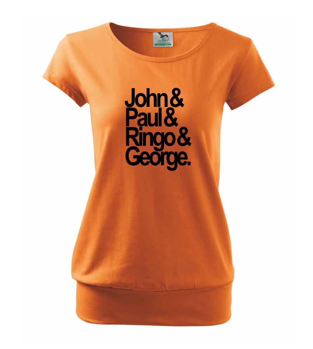 Hudobné tričká - John Paul Ringo George - Voľné tričko city