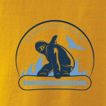 Mountain extreme snowboarding okrúhle