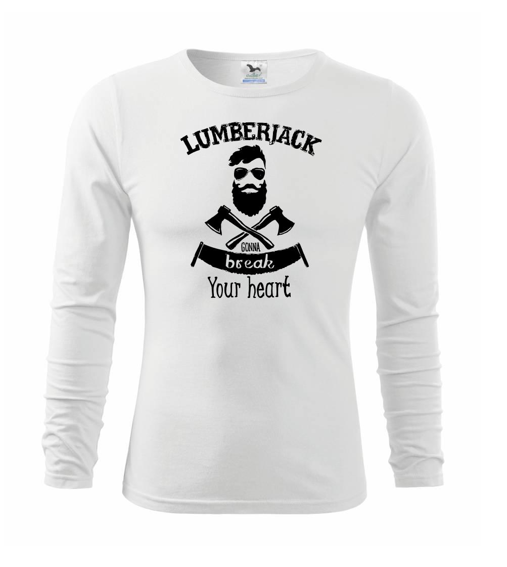 Tričká pre poľovníkov a drevorubačov - Lumberjack gonna break your hearth - Tričko detské Long Sleeve