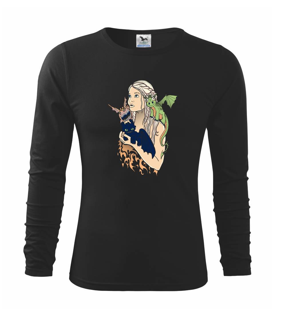 Seriálové tričká - Deanerys matka drakov (Pecka design) - Tričko detské Long Sleeve