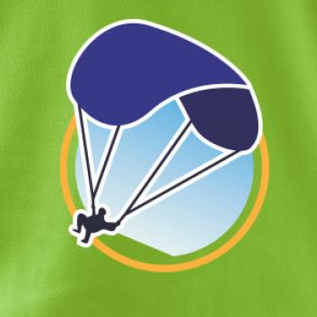 Paragliding modrý padák v kruhu