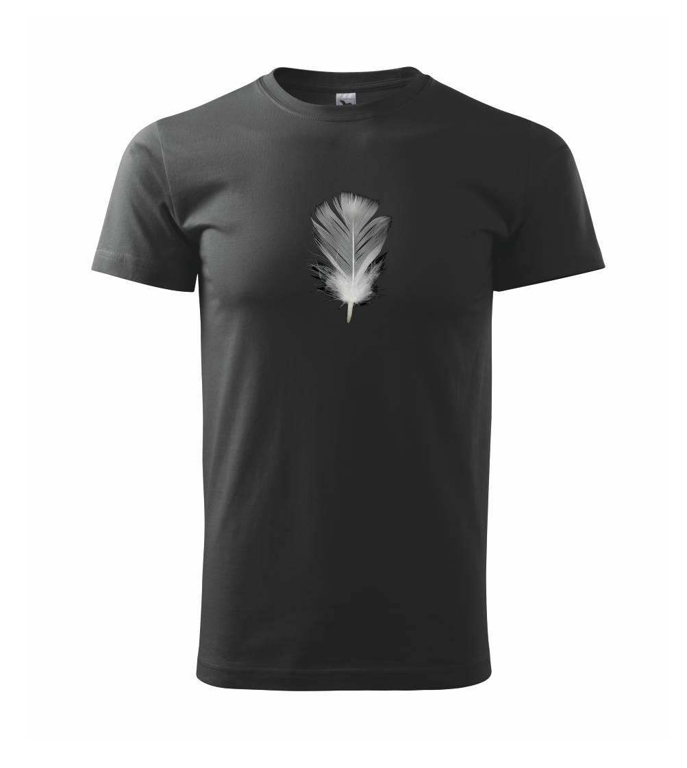Grafické tričká - Pierko biele - Tričko extra veľké  (5-8XL)