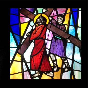 Vitráž - Ježiš a kríž