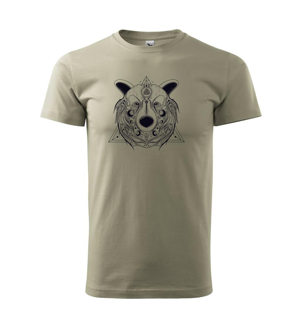 Tričká so zvieratami - Medveď v trojuholníku - Tričko extra veľké  (5-8XL)