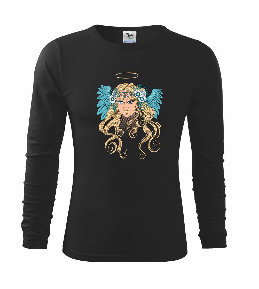 Grafické tričká - Anjel maľovaný - žena (Pecka design) - Tričko detské Long Sleeve