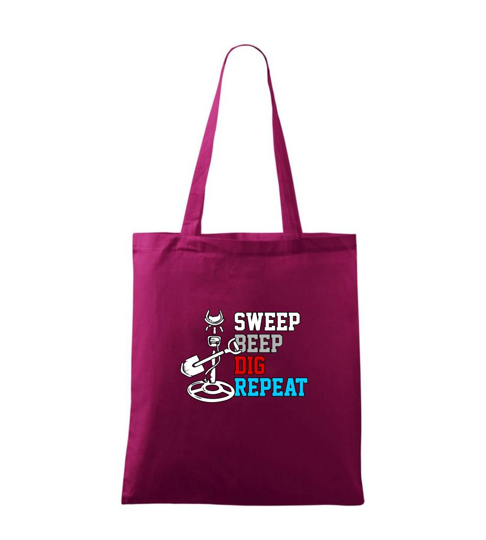 Sweep Beep Dig Repeat - Taška bavlnená