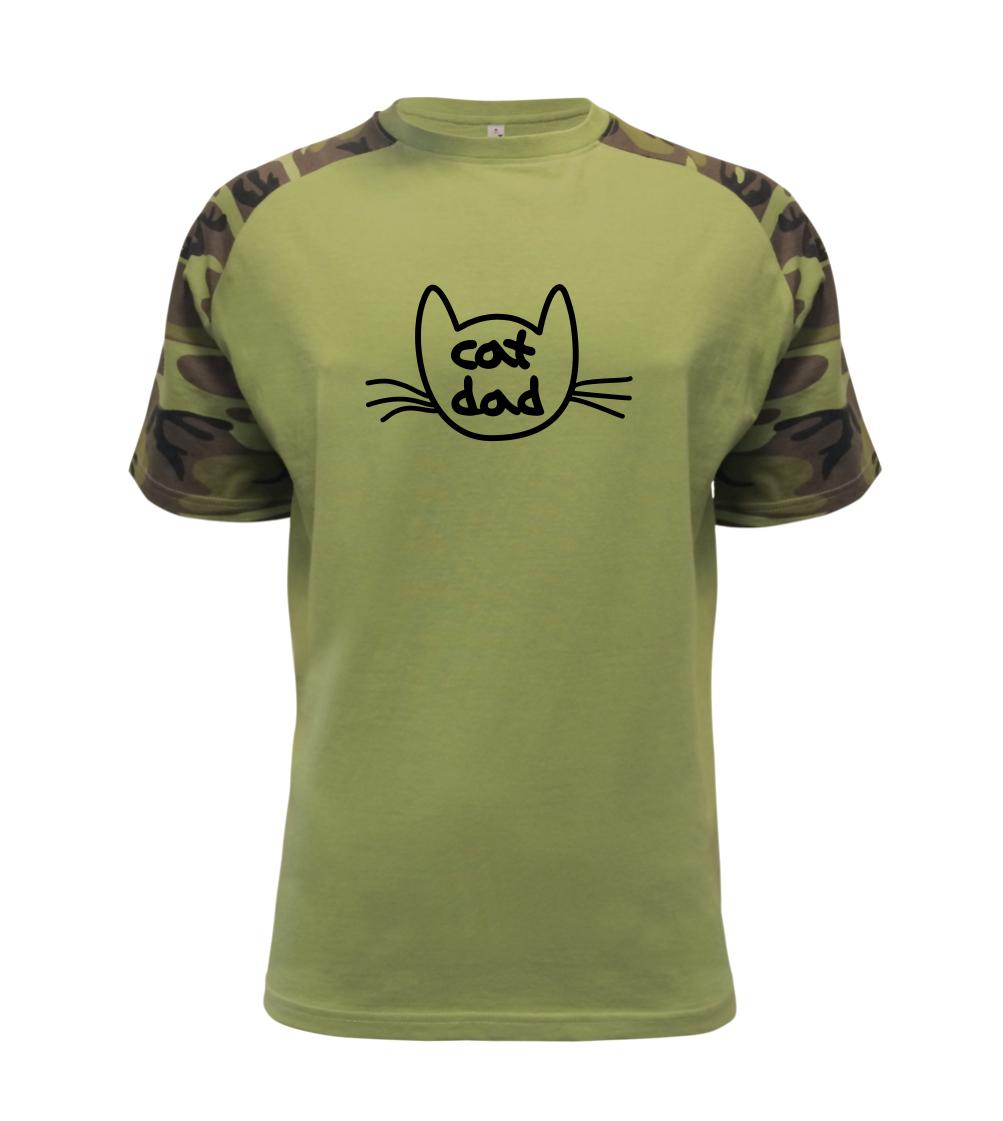 Vtipná tričká s mačkou - Cat dad / mom - Raglan Military