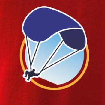 Paragliding modrý padák v kruhu