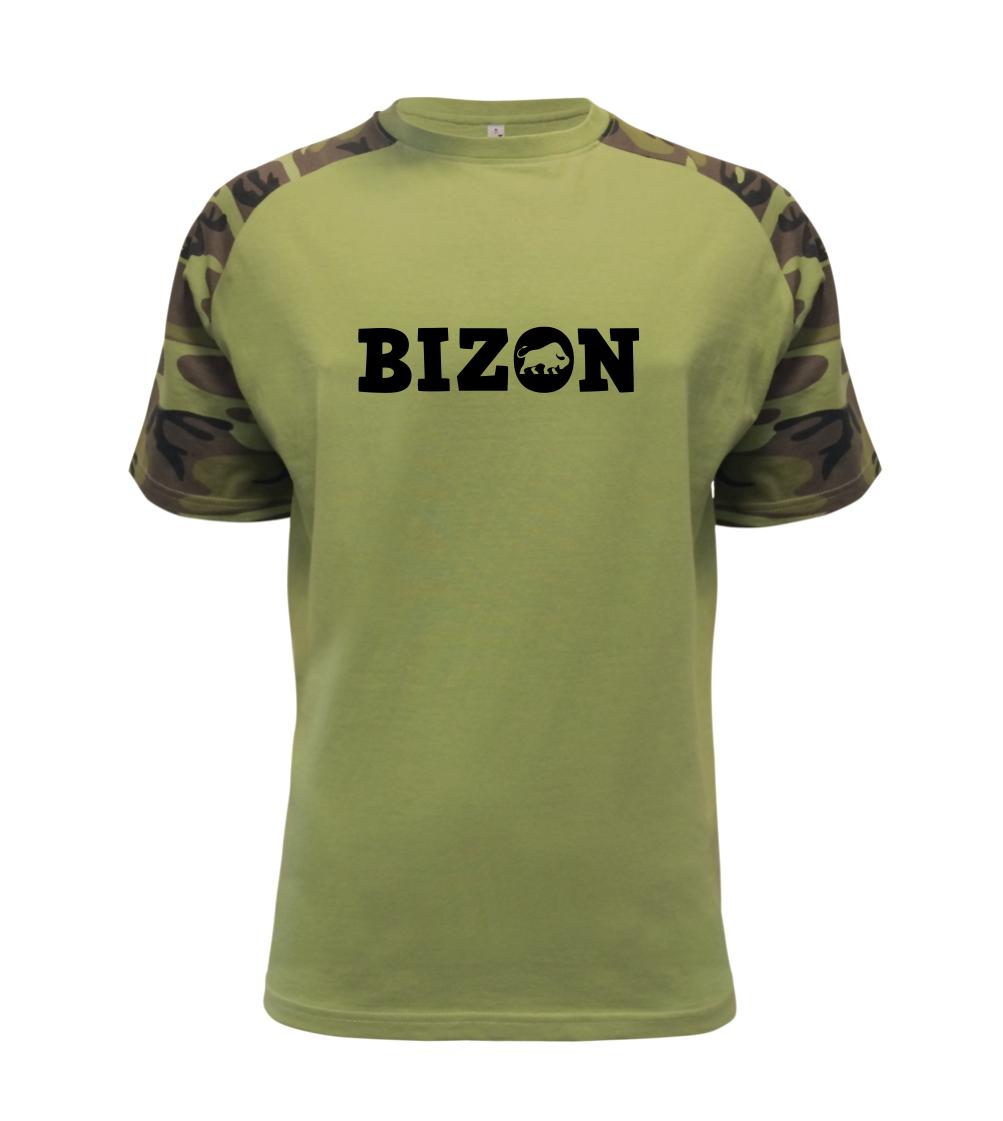 Tričká so zvieratami - Bizon nápis - Raglan Military