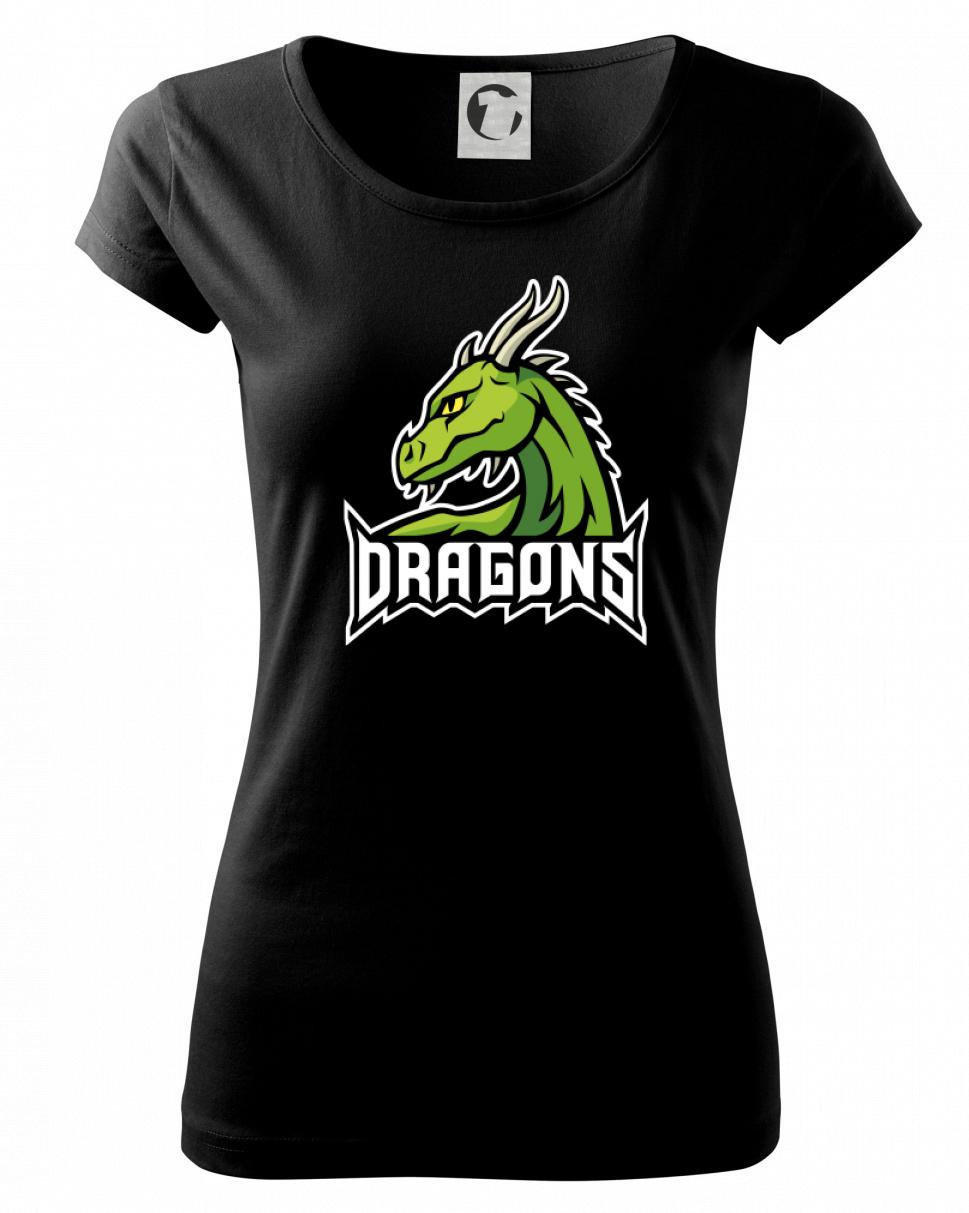 Grafické tričká - Dragons - logo týmu zelená (Hana-creative) - Dámske tričko Pure