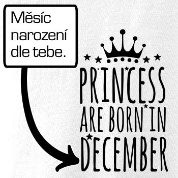 Princesses are born in (vlastní nápis měsíc narození)
