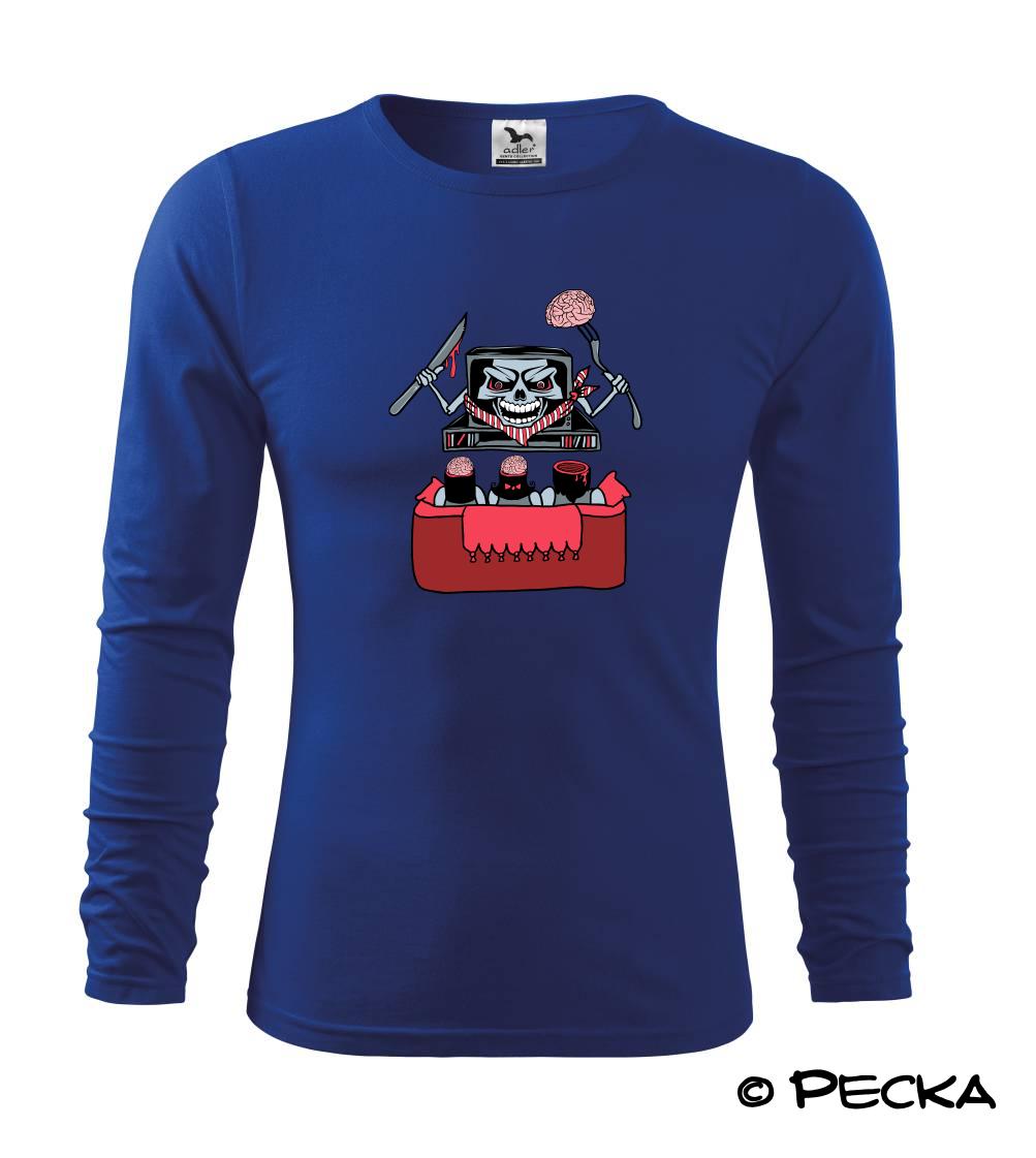 Grafické tričká - TV vyžieračka mozgov (Pecka design) - Tričko detské Long Sleeve