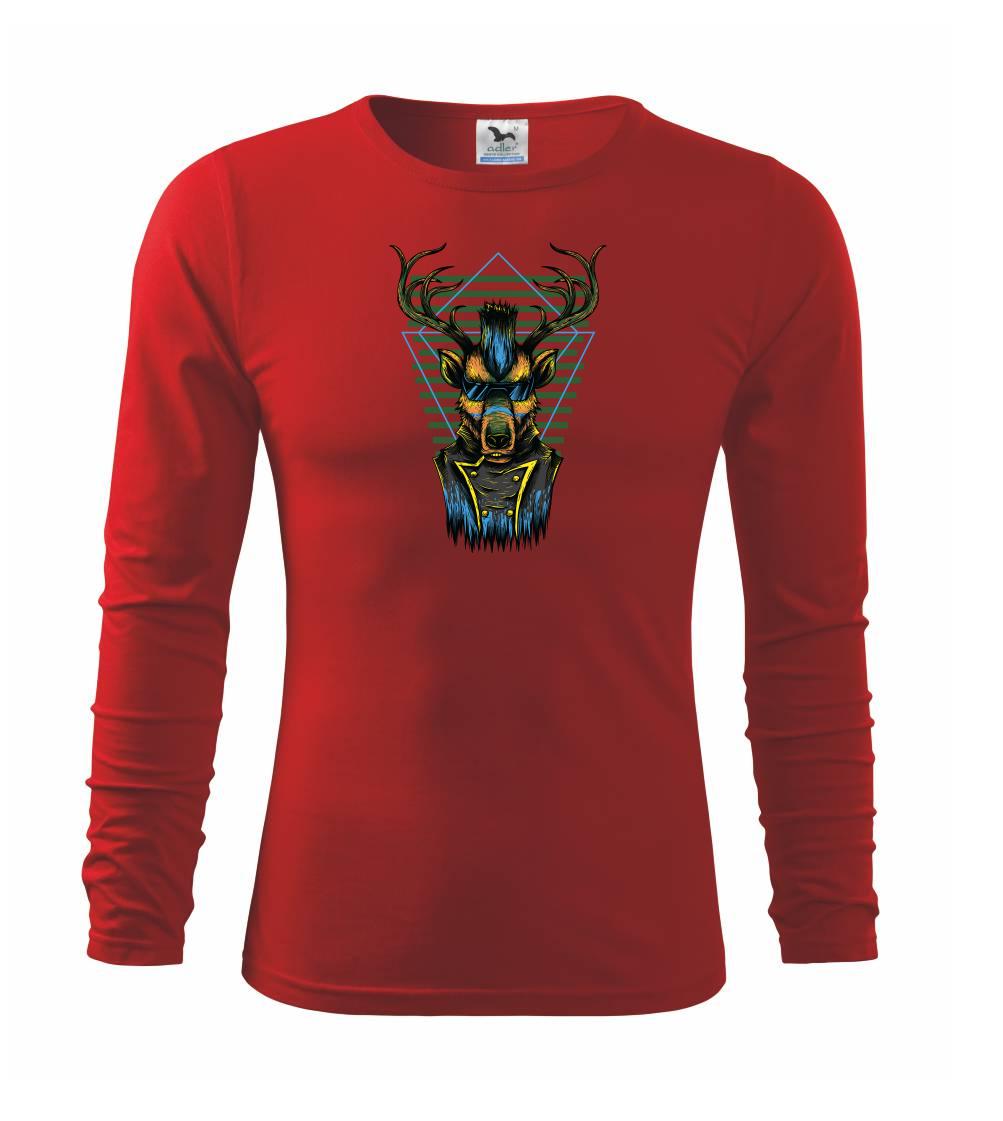 Tričká so zvieratami - Jeleň punk rebel - Tričko detské Long Sleeve