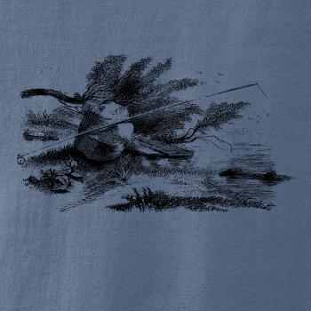 Kreslený prút opretý o kameň