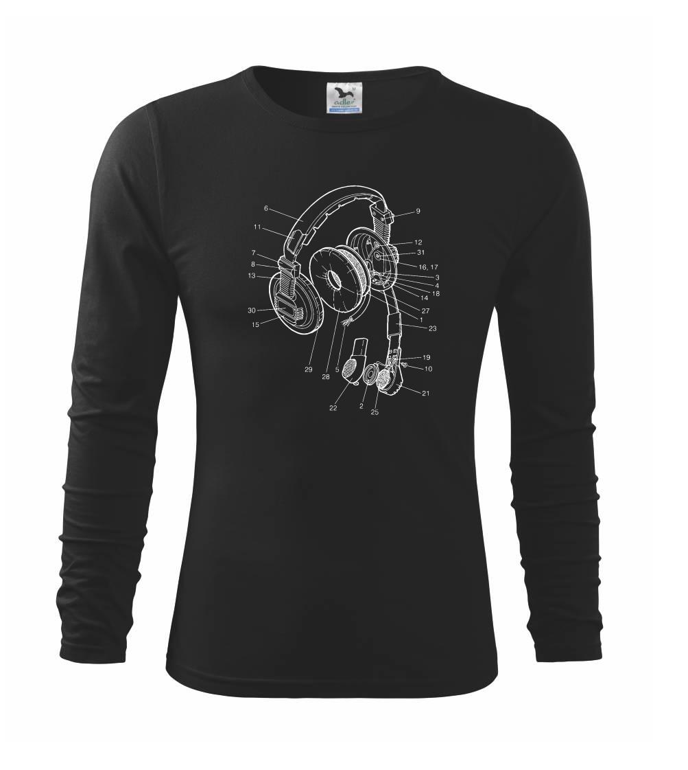 Vtipné tričká do práce - Nákres slúchadlo pre pilota - Tričko detské Long Sleeve