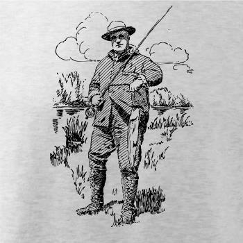 Kreslený rybár s úlovkom