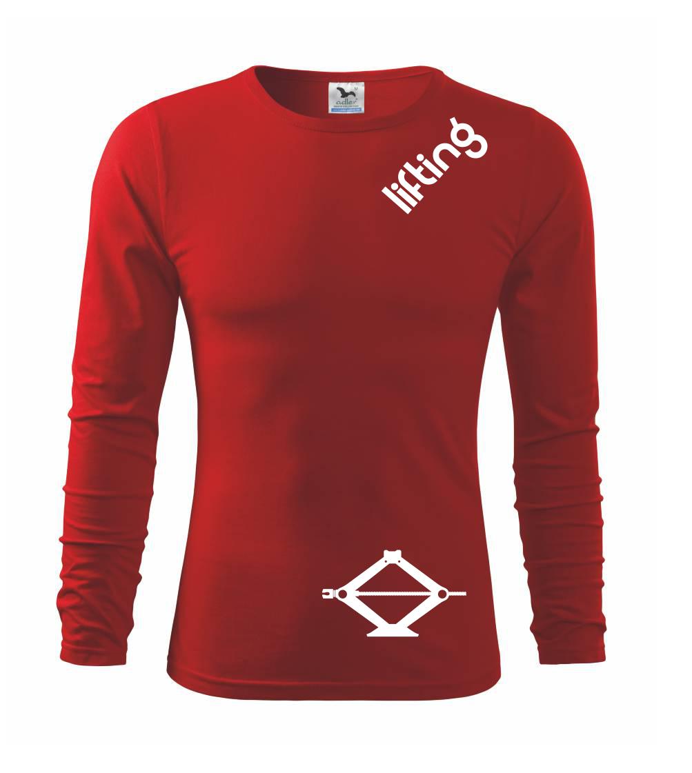 Posilňovani - Lifting nápis šikmo - Tričko detské Long Sleeve
