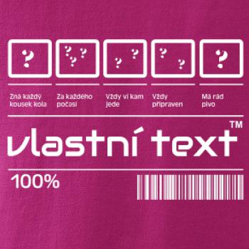 Čiarový kód - Vlastný text