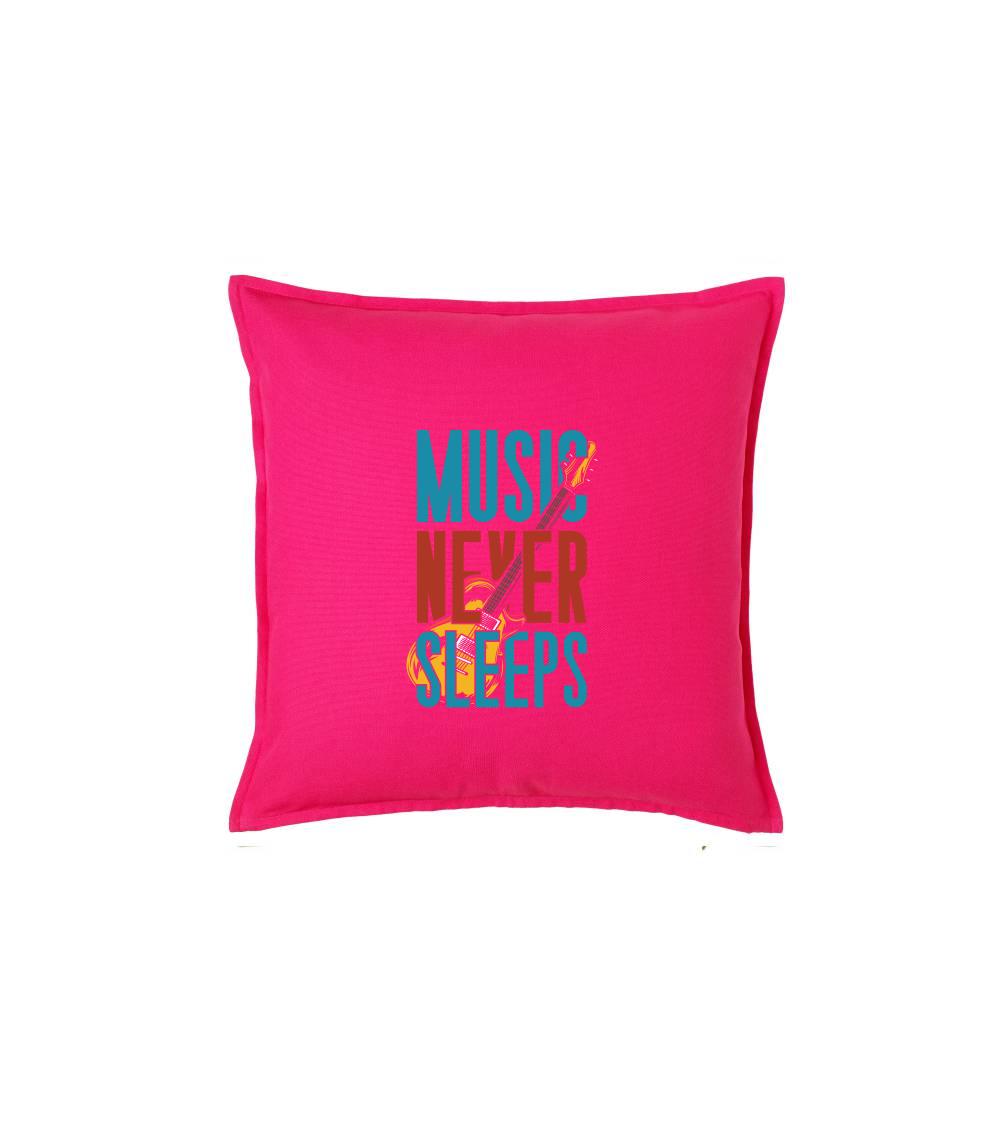 Hudobné tričká - Music Never Sleeps - Vankúš 50x50