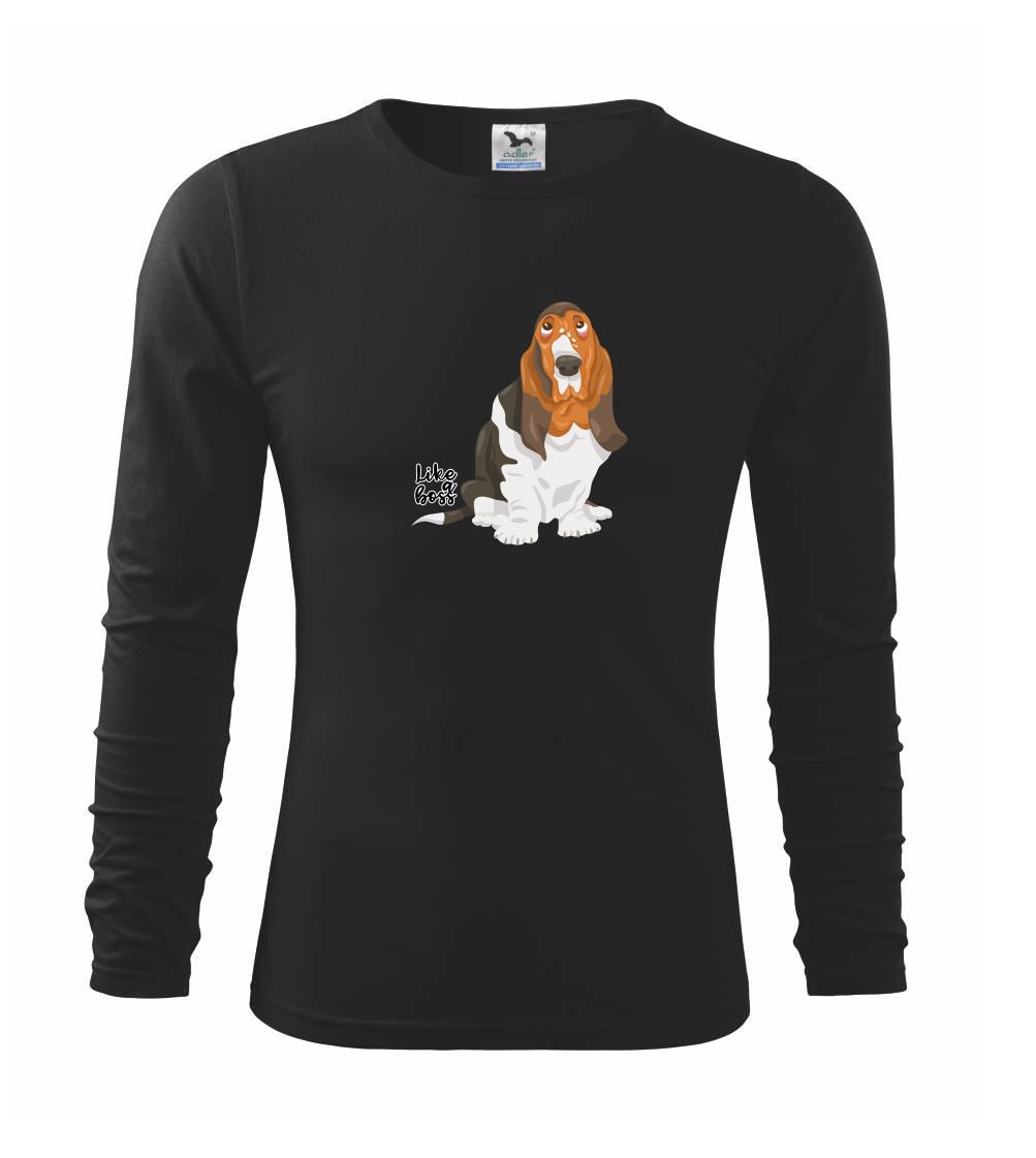 Baset na tričku - Baset - like a boss - Tričko detské Long Sleeve