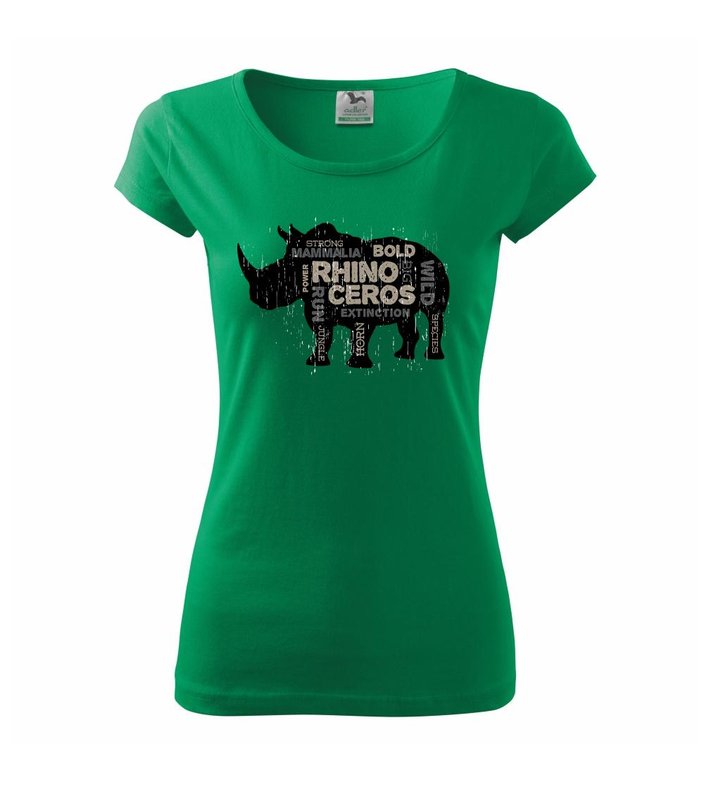 Tričká so zvieratami - Rhino power - Dámske tričko Pure