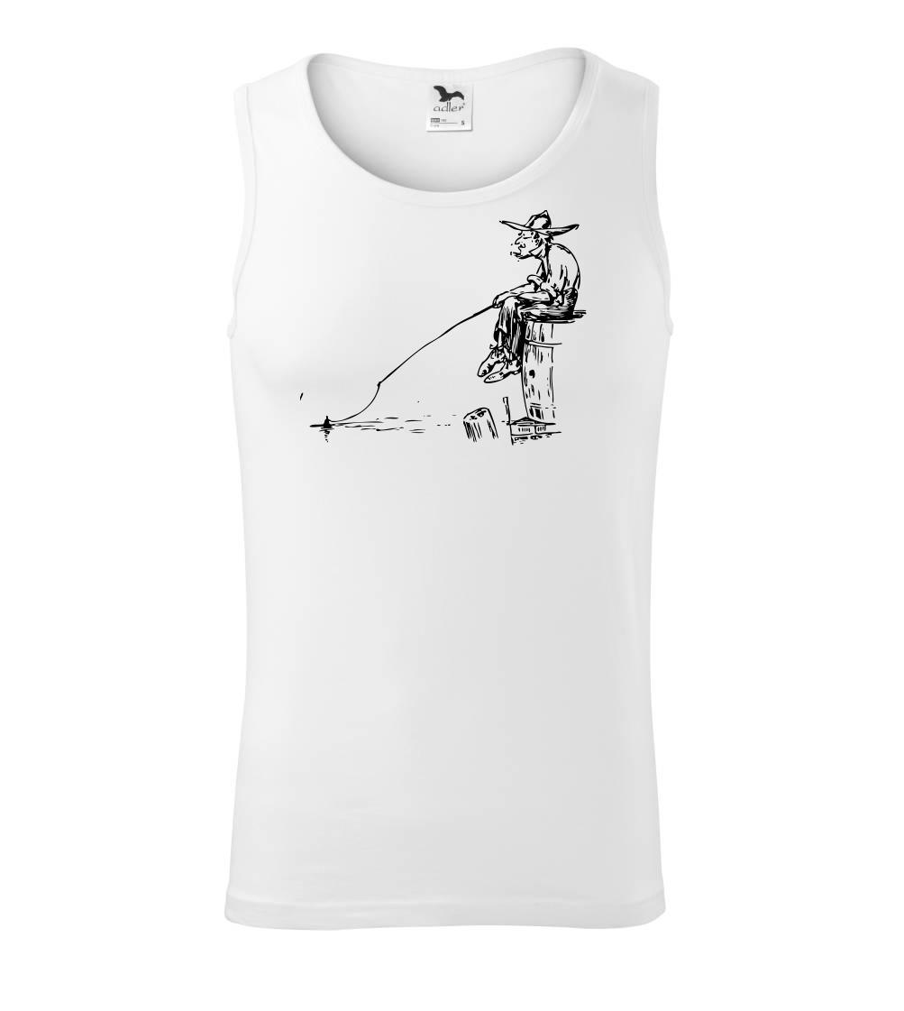 Kreslený rybár na pni Kreslený rybár na pni